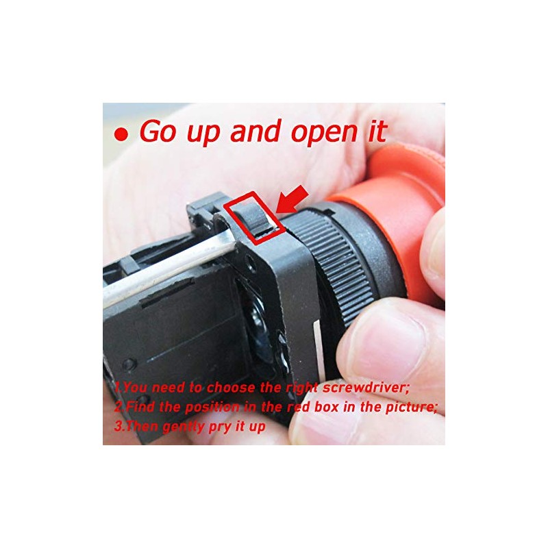 mxuteuk mxuteuk 2pcs 22mm 2 NC Red Mushroom Emergency Stop