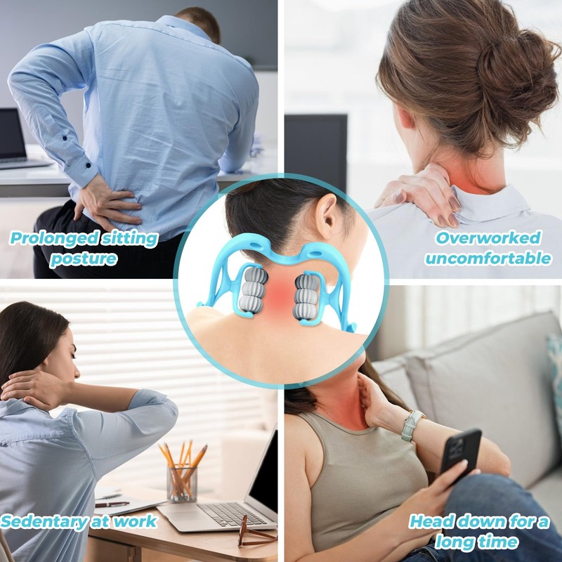 Simsky Nackenmassagegerät mit sechs Rädern, Schultermassagegerät