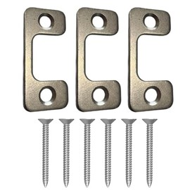 Adjustable Strike Plate for Exterior Doors - Large Hole for Deadbolts and Electronic Locks - Home and Rental Security Strike Plate - Smooth Lock Every Time - 1 x 2.25 in - 3 Pack
