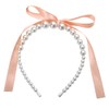 Pink Bow Pearl Headbands for Women Girls Bowknot Headband for