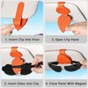 compuda 2-Pack Visor Sunglass Holder - Genuine Leather Sunglass Visor
