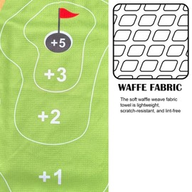 Gbourly Magnetic Golf Towels with Clip, Microfiber Waffle Design, Industrial Strength Magnet for Strong Hold to Golf Bags, Carts & Clubs (Multiple Colors Available) (Green Hole in One)