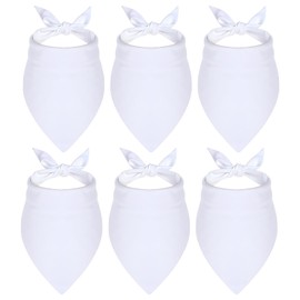 White Dog Bandana, 6 PCS Blank Dog Bandanas Sublimation Pet Bandana DIY Plain Bandanas Washable Triangle Dogs Scarf Pet Handkerchief or Bib for Dogs Puppy Cats Birthday Party Fun Idea Gift