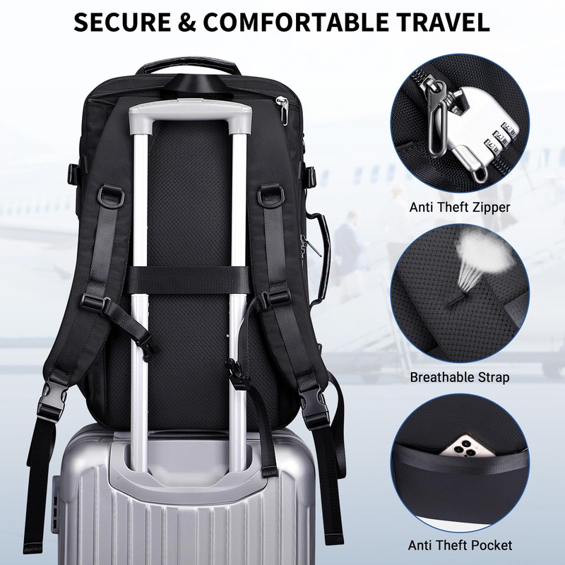 WITZMAN Travel Backpack for Men Fits 16 inch Luggage Bag