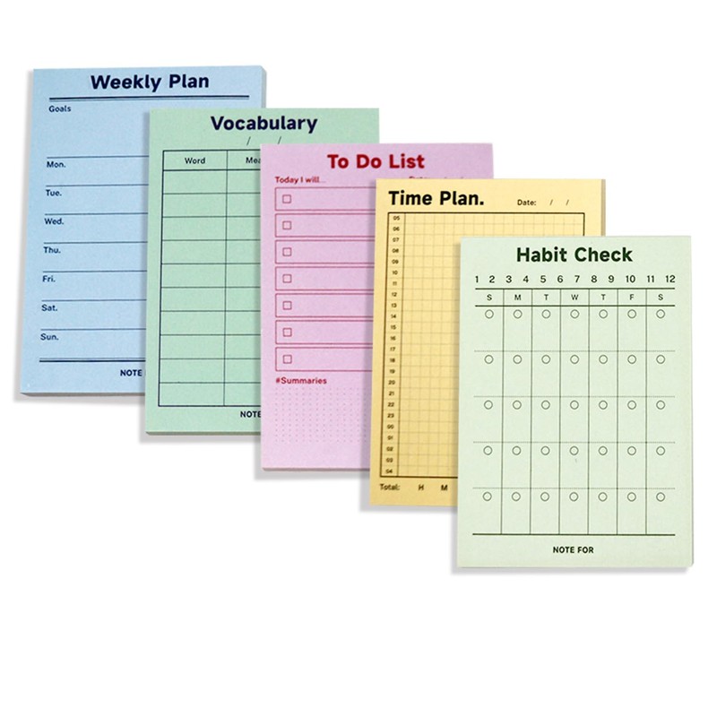 Mini Undated Weekly Planner Scheduler Planning Notepad - Horizontal Days