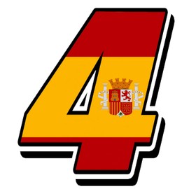 Biomar Labs® 1 x Vinyl Spain Flag Sticker Spanian National Auto Moto Motocross Motosport Start Racing Number 4 Rally Race Car Bike Motorcycle Tuning N 284Z