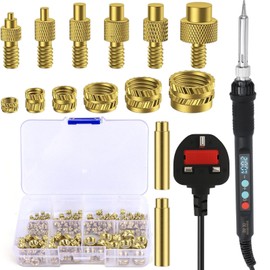 AOBOPLE Soldering Iron Tips for Threaded Inserts Set 80W LED Soldering Iron Kit Adjustable Temperature 180-500°C with 130PCS Threaded Inserts M2/M3/M4/M5/M6/M8 for Inserts 3D Printing and Plastic