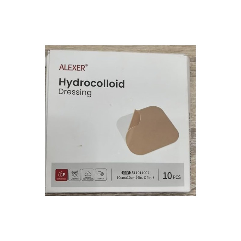 Hydrocolloid Wound Dressing, 4×4 Inches, 10 Pack – Soft Adhesive