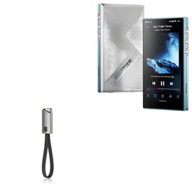 BoxWave Cable Compatible with FiiO JM21 - USB Type-C Keychain Charger, Key Ring USB Type-C to Type-A 8 in USB Cable - Jet Black