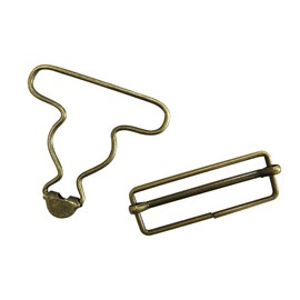 2 inch Inside Bottom Size Bronze Suspender Buckle with Rectangle Buckle Sliding Bar Pack of 10 Sets (Bronze) Q2055