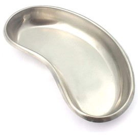 AAProTools 10" Kidney Bowl Basin Emesis Tray Stainless Steel Satin Flat Edges Dental