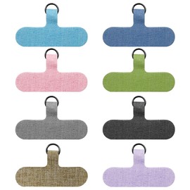 WELANE Phone Tether Tabs, 8 PCS Universal Cell Phone Lanyard Patch for All Full Phone Cases, Cell Phone Straps (8 Colors)