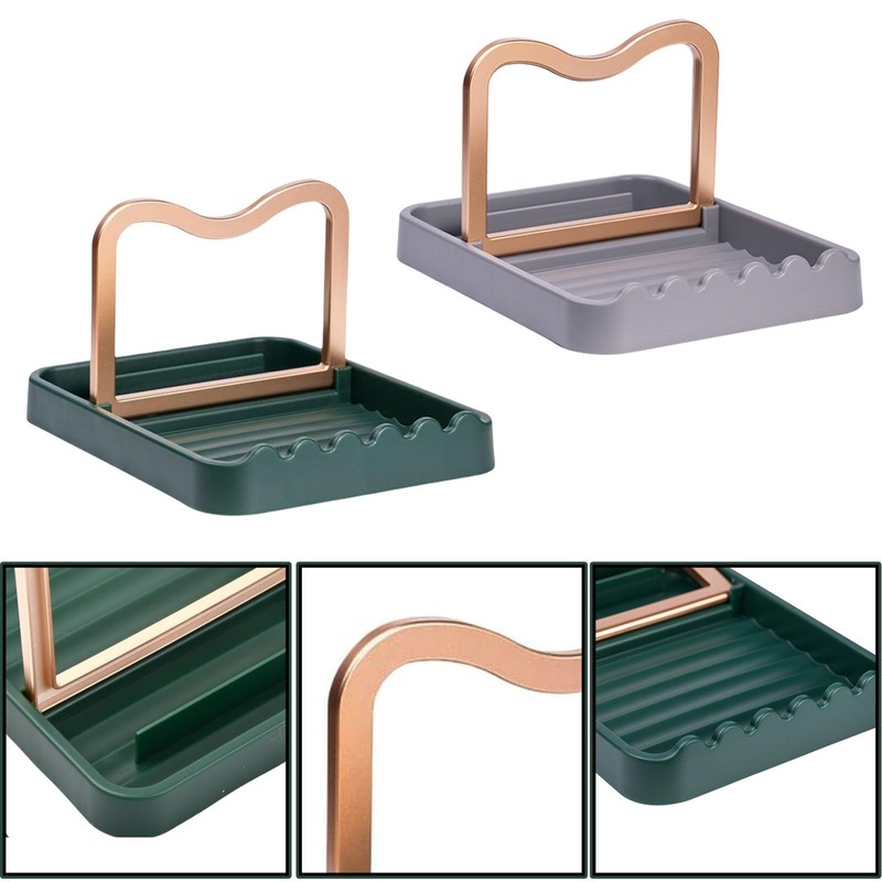 Set of 2 Cooking Spoon Rest, Foldable Pot Lid Holder,
