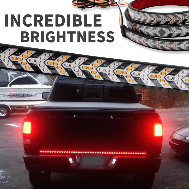 KEEPDSGN Truck Tailgate Light Bar 60" Arrow LED Strip Sequential