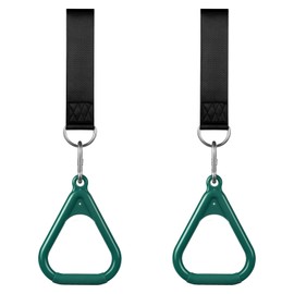LadyRosian Trapeze Bar Swing Monkey Bars Hanging Ninja Rings Warrior Slackline Obstacle Course Kits for Kid Playground Equipment Accessories (Green)