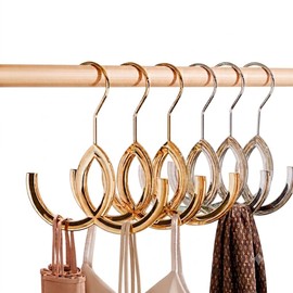 Kabquluz Unique Twist Design Bag Hanger Purse Hooks Closet Rod Hooks for Hanging Bags, Purses, Handbags, Belts, Scarves, Hats, Clothes, Pans and Pots (6 Pack)