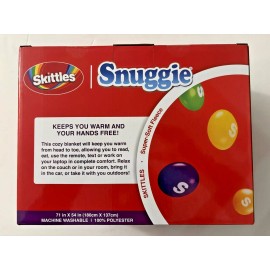 Snuggie Skittles Wearable Soft Fleece Blanket w/ Sleeves Christmas Gift NEW