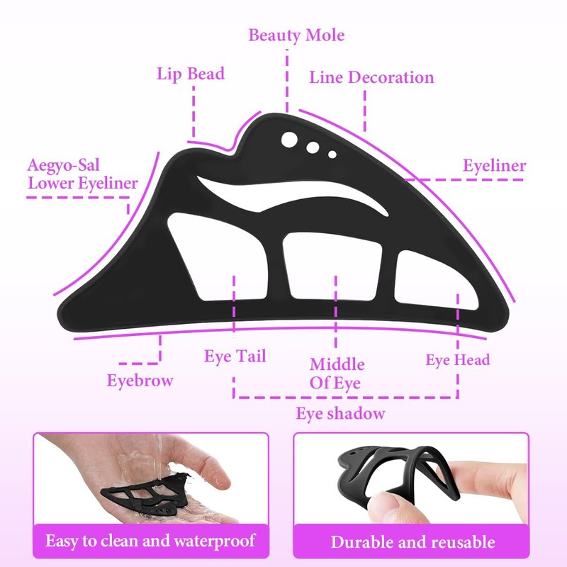 IKOPFLN Eyeshadow Stencil, Pack of 3 Eyeshadow Tools, Eyeshadow Applicator,