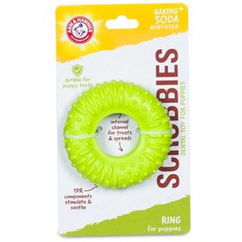 Arm & Hammer for Pets Scrubbies Puppy Chew Ring Dental Toy Infused with Baking Soda - Durable Teething Toy with Treat Dispensing Feature - Interactive Dental Chew Toy for Puppies