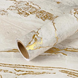Beige Gold Liquid Marble Contact Paper for Countertops Waterproof Peel and Stick Countertops Matte Marble Wallpaper for Kitchen 15.7''x118'' Self Adhesive Countertop Vinyl for Bathroom Table - Color: 15.7" x 118"