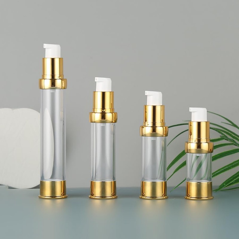 UPSTORE 4Pcs 30ml/1oz Empty Plastic Airless Pump Bottle Refillable Vacuum