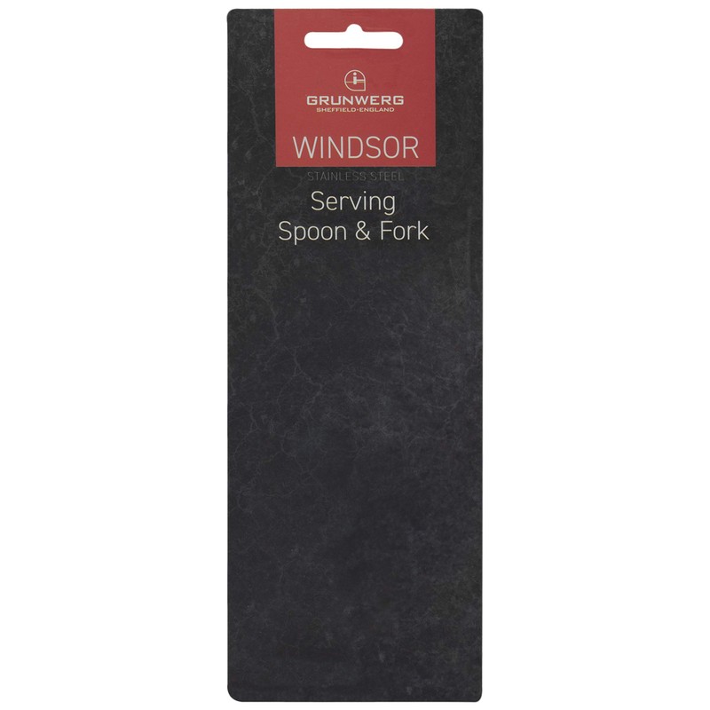 Grunwerg Windsor Carded 2-Piece Serving Fork and Spoon Set SVGFWDR/C,