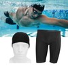 Men Swim Shorts and Cap Waterproof Adjustable Waist Strap Quick