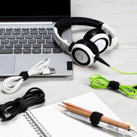 Ataduras Gestión de Cable Cinchos de Tela Ties Ajustables Bridas Ordenador Sujeta Cables Reutilizables Correas Gancho y Bucle Organizador Hogar Oficina 150pzs