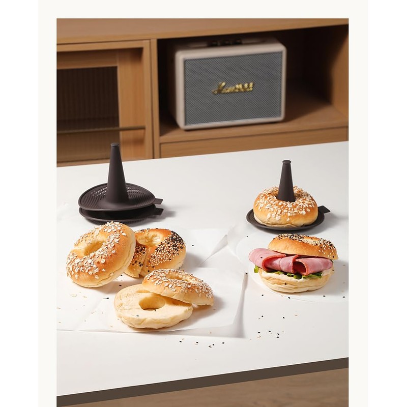 CJQINGRUN 6-Piece Silicone Donut Pan & Bagel Mold Set for