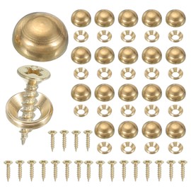 YELARXI Brass Decorative Screws with Caps, Mirror Screw Self Tapping Screws Decorative Cover - Fitting for(Furniture Fixing- Wall Hangings - Wood Handcrafted) 13mm & 20 Pack & Yellow