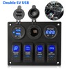 12-24V 4 Gang Toggle Blue LED Rocker Switch Panel Circuit