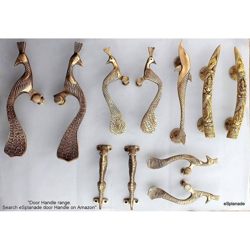 ESPLANADE Designer Peacock Brass Door Handle (Treasure Key)