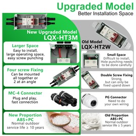 CNLonQcom Solar DC Disconnect Switch 20 Amp 500V DC Miniature Circuit Breaker with IP65 Waterproof Box for Outdoor PV Stystem, Rv and Solar Panel