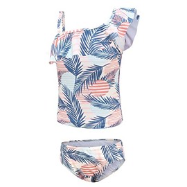Moon Tree Girls Two Piece Bathing Suit Tankini Swimsuits Kids Swimwear Set Palm Leaf Size 16/14-16