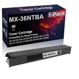 SINIYA 1-Pack Compatible High Yield MX-36NT MX-36NTBA Toner Cartridge (Black) Used for Sharp MX-2610N MX-3110N MX-3115N MX-3140N Printer (Texts-Clear)