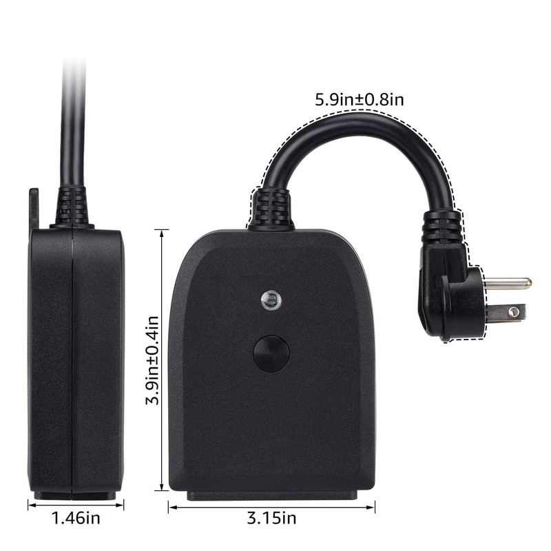 LITEdge Wifi Outdoor Smart Plug 250V, 2 Independently Control Sockets