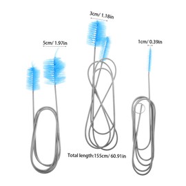 WHAMVOX 3Pcs Flexible Long Drain Brush Set Durable Pipe Cleaning for Efficient Clog Prevention for Kitchen Car Water Tank and Plumbing Maintenance