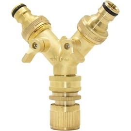 LHAOEEEYG Válvula de Riego en Y de 3/4" de Latón y Conector Rápido para Jardín (Modelo D)