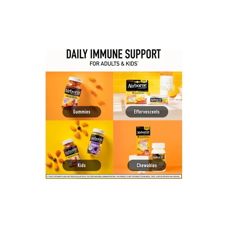 Airborne Vitamina 1000mg Masticables Zinc Tabletas