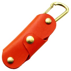 Agility affa "Pick" Key Case, Leather, Simple, Nasukan, Small, Mini, Stylish, Cute, orange