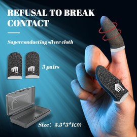 COYUN 3 Pairs Finger Sleeves for Gaming and 1 Box, Finger Sleeves Thumb Sleeve for Gaming Finger Protection Finger Gloves Mobile Gaming Finger Sleeve Thumb Sleeves Finger Cover for Touchscreen Game