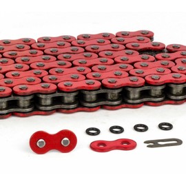 Unibear 520 Red O-Ring Chain 110 Links, 8900 lbs Tensile Strength, Alloy Steel, Double Strand, Pre-greased, No Maintenance, Motorcycle ATV Drive Chain