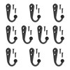 Tabanzhe 10 PCS Wall Mounted Metal Hooks,Black Single Clothe Hook,Bathroom