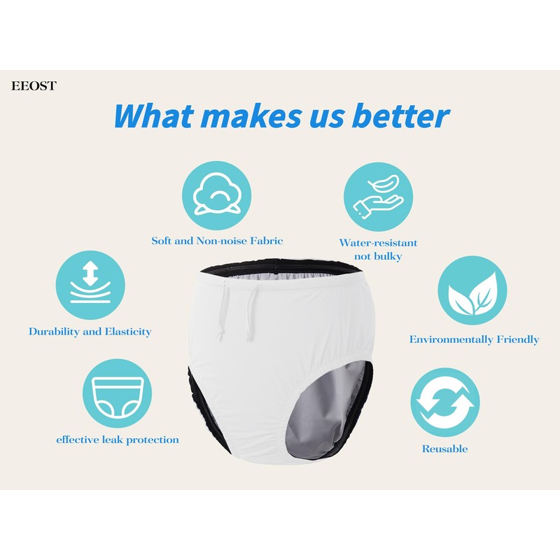 EEOST Adult Reusable Swim Diapers Special Needs Swimwear for Incontinence