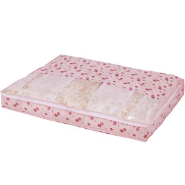 Astro 197-05 Single Size, Pink Cherry Blossom Pattern, Non-woven Fabric, Storage Box, Clear Window, Slim, Thin, Gently Compressible
