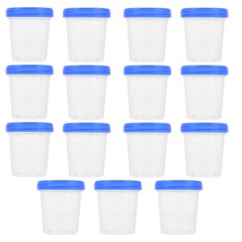 Balacoo 15pcs Specimen Cups Urine Sample Containers Sterile Specimen Collection Cups With Screw on Lids 120ml Graduated Laboratory Cups Measuring Cups