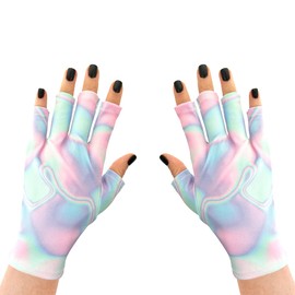 ManiGlovz - The ORIGINAL UPF 50+ UV Light Protective Nail Gloves |Gel Manicure Gloves and Anti UV Fingerless Gloves for Women | Can be Used as Sun Protection Gloves for Driving| Holographic Happiness