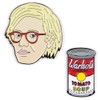 Warhol and Soup Can Enamel Pin Set - Strong Rubber