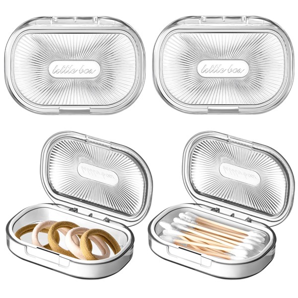 Kigley 4 Pcs Hair Tie Container Small Portable Travel Cotton