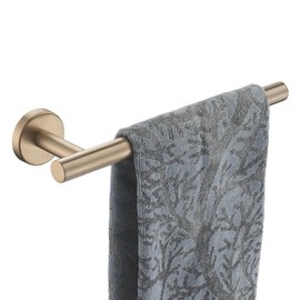 JQK Hand Towel Holder Towel Ring Champagne Bronze, Thicken 0.8mm 304 Stainless Steel Bathroom Hand Towel Bar, 9 Inch Wall Mount Towel Rack, THH110L9-CB